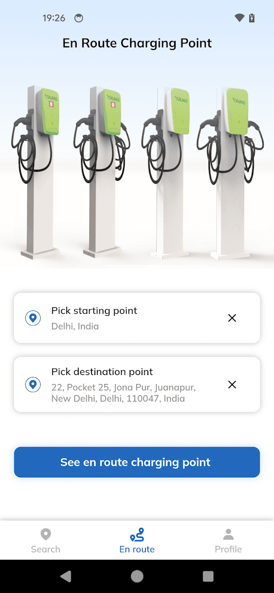 Plan charging along the route